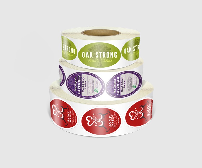 Premium Custom Oval Roll Labels