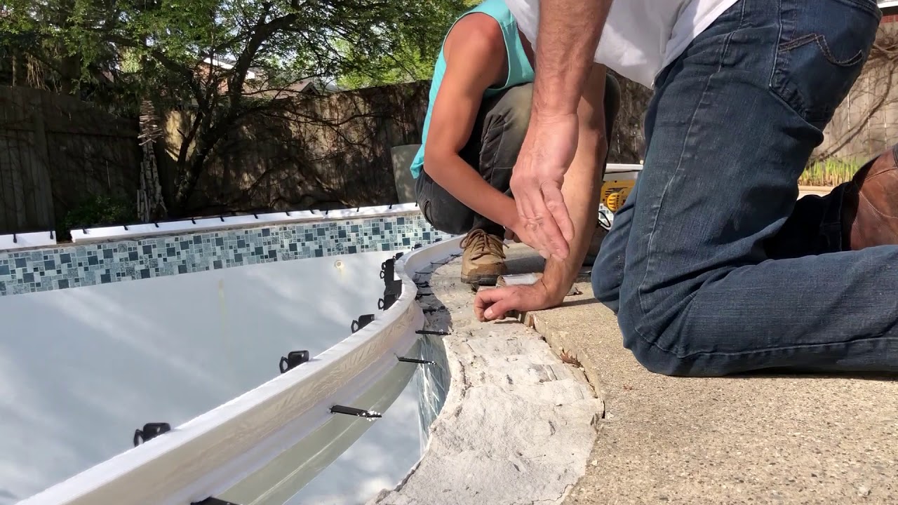 pool coping installation